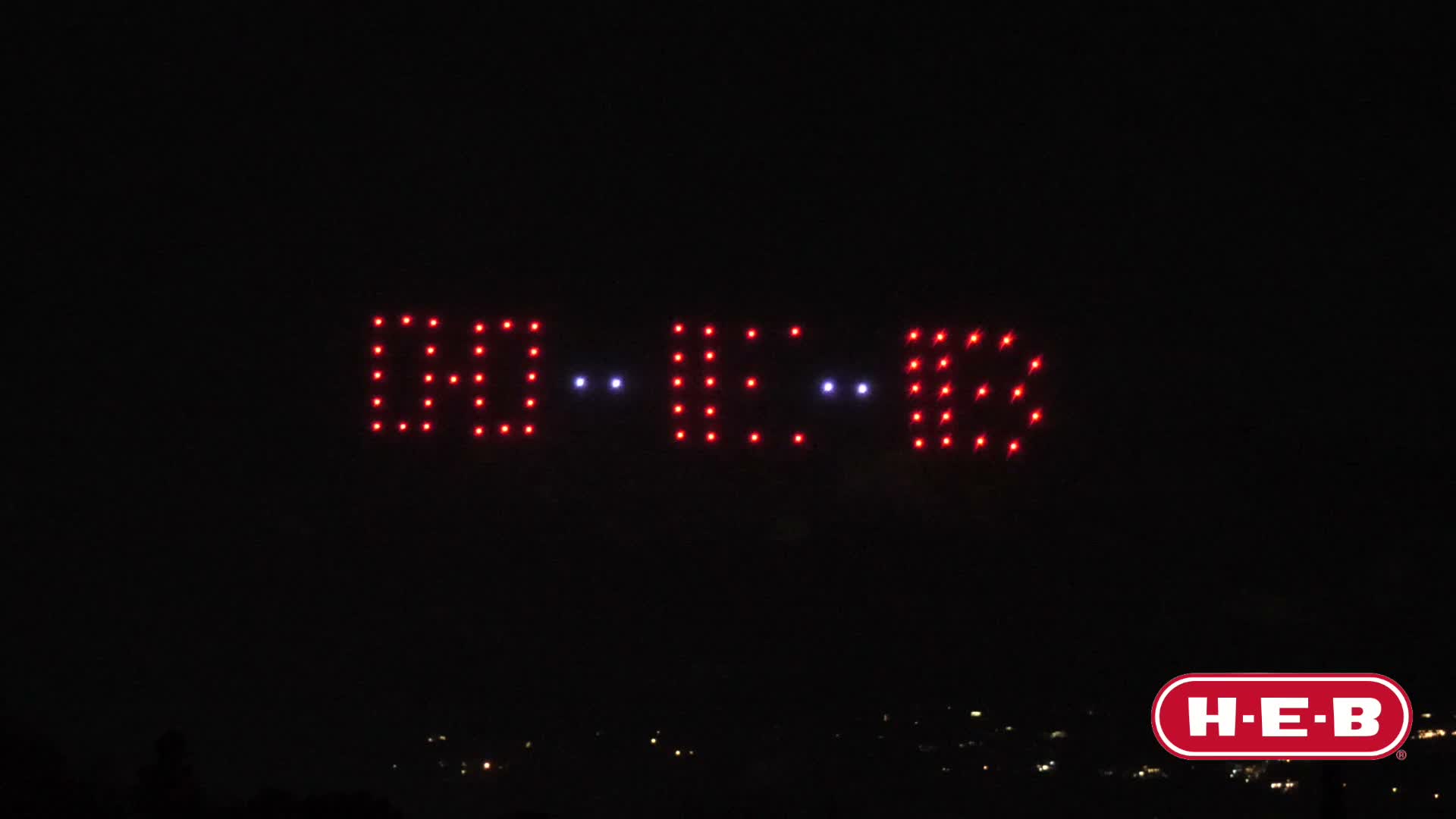Light drones and aerial pyrotechnics combined in the same night show