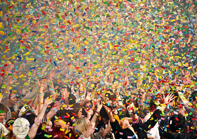 Special effects during a corporate brand event